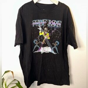 Powerline Black Graphic T-Shirt with Cartoon Print